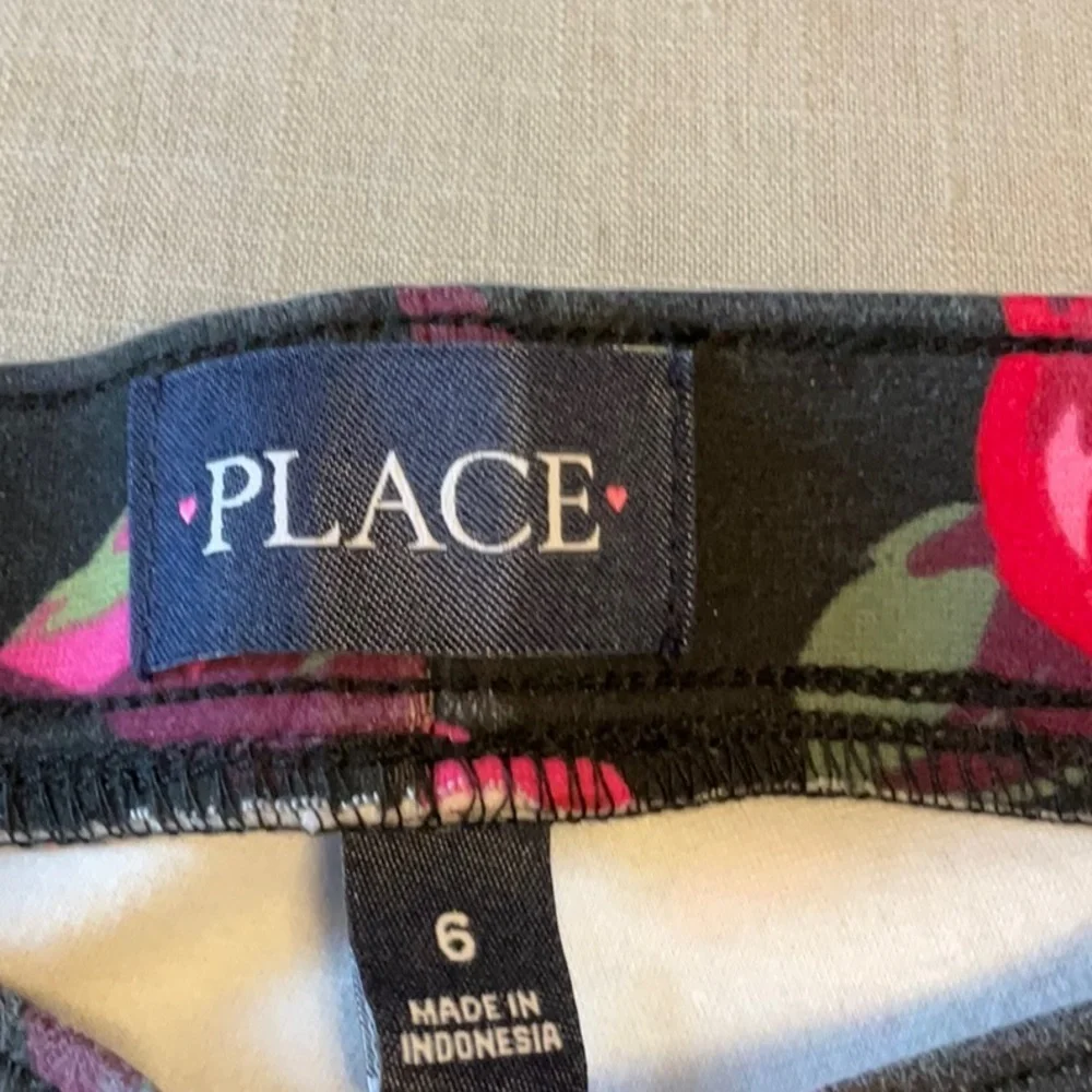 Place Kids Leggings with Pink Floral Design